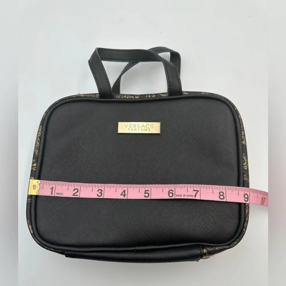 Versace Parfums Black Gold Baroque Cosmetic Case Toiletry Bag Travel Bag